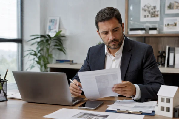 Profissional do mercado imobiliário analisando atualização sobre locação residencial