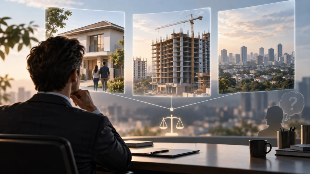 Ilustração conceitual mostrando diferentes indicadores do crédito imobiliário